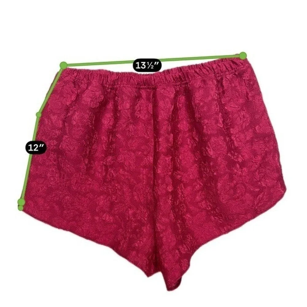 Kathryn Red Jacquard Matching Set Vest Shorts Women M Y2K‎ Lounge